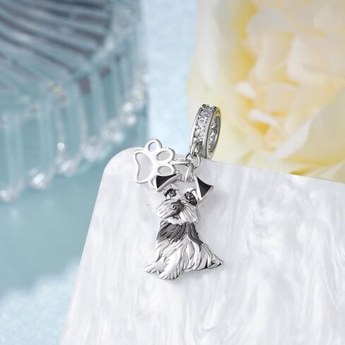 Schnauzer Charm 925 Sterling Silver Schnauzer Gifts Cute Animal Jewelry Gifts for Women in Saudi Arabia