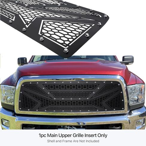 APS Compatible with Dodge Ram 2500 3500 2010-2012 Main Upper Stainless Steel Black Laser Cut Front Grill Grille Insert D45168M in Saudi Arabia