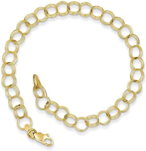 سوار Roy Rose Jewelry من الذهب الأصفر عيار 10 قيراط ثلاثي الوصلات ~ الطول 8 بوصات in Saudi Arabia