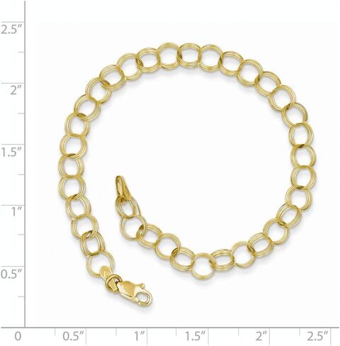 سوار Roy Rose Jewelry من الذهب الأصفر عيار 10 قيراط ثلاثي الوصلات ~ الطول 8 بوصات in Saudi Arabia