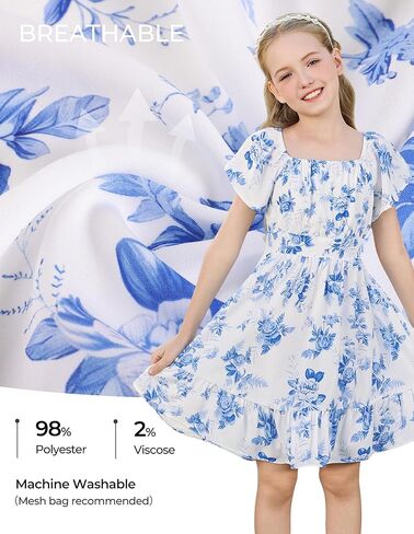 GRACE KARIN Girls Backless Floral Dress Formal Party Girls Easter Spring Dresses Girl Summer Hawaiian Dress in Saudi Arabia