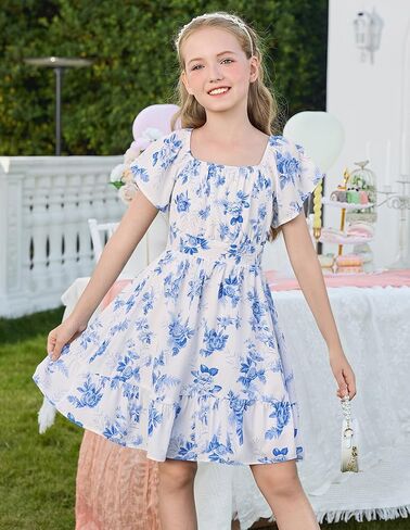 GRACE KARIN Girls Backless Floral Dress Formal Party Girls Easter Spring Dresses Girl Summer Hawaiian Dress in Saudi Arabia