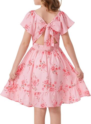 GRACE KARIN Girls Backless Floral Dress Formal Party Girls Easter Spring Dresses Girl Summer Hawaiian Dress in Saudi Arabia