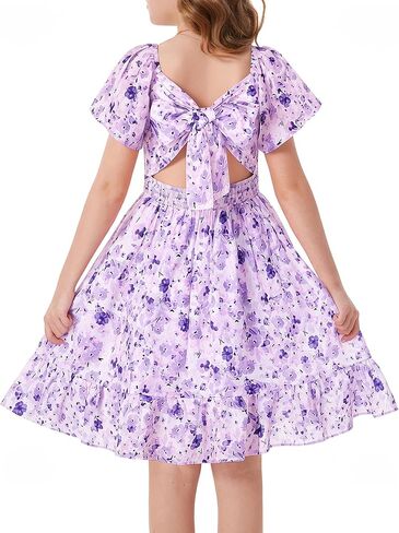 GRACE KARIN Girls Backless Floral Dress Formal Party Girls Easter Spring Dresses Girl Summer Hawaiian Dress in Saudi Arabia