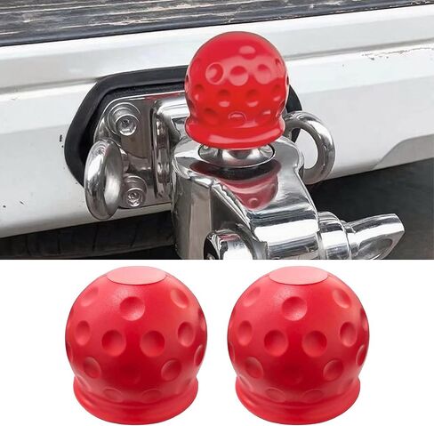 2 PCS Trailer Ball Cover, 2 Inch Rubber Waterproof Towing Hitch Ball Protective Cover, Universal Dustproof Tow Ball Sleeve Replacement for Truck RV Trailer, Car Accessories (Yellow) in Saudi Arabia