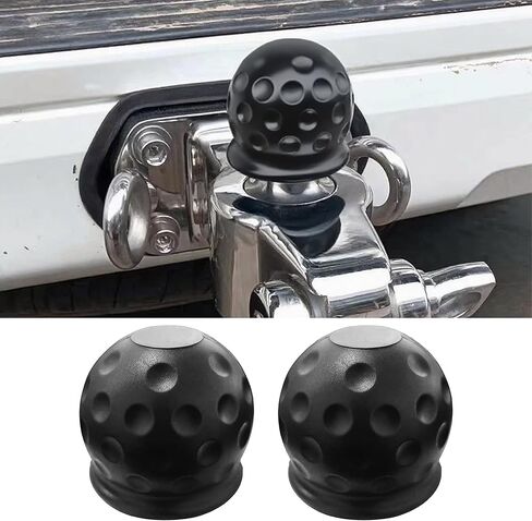 2 PCS Trailer Ball Cover, 2 Inch Rubber Waterproof Towing Hitch Ball Protective Cover, Universal Dustproof Tow Ball Sleeve Replacement for Truck RV Trailer, Car Accessories (Yellow) in Saudi Arabia