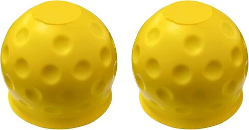 2 PCS Trailer Ball Cover, 2 Inch Rubber Waterproof Towing Hitch Ball Protective Cover, Universal Dustproof Tow Ball Sleeve Replacement for Truck RV Trailer, Car Accessories (Yellow) in Saudi Arabia
