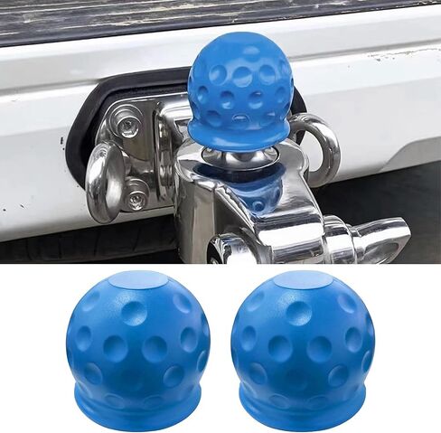 2 PCS Trailer Ball Cover, 2 Inch Rubber Waterproof Towing Hitch Ball Protective Cover, Universal Dustproof Tow Ball Sleeve Replacement for Truck RV Trailer, Car Accessories (Yellow) in Saudi Arabia