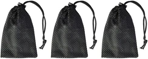 Mesh Bag, Small Nylon Mesh Drawstring Bag with Cord Lock, Black, 3 Pcs,3.9x5.9 Inch for Travel Stuff Bags, Cleansing Supplies in Kuwait