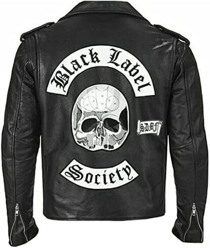 X-ception Men’s Black Label Motorcycle Skull Patches Biker Society Belted Rider Leather Jacket for Men in Saudi Arabia