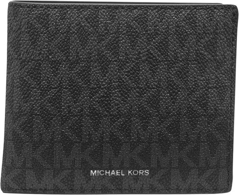 Michael Kors Men's Mason Billfold Wallet, Black/MK Signature in Saudi Arabia