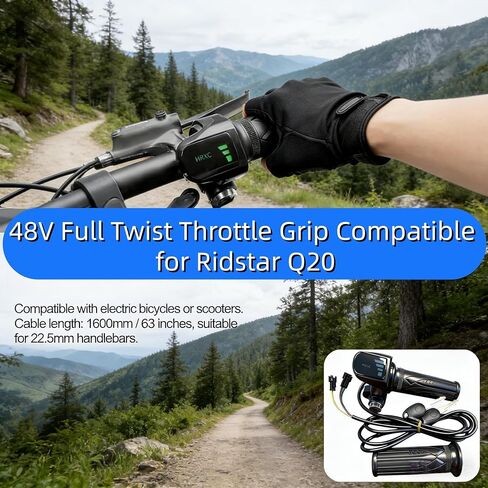ebike كامل تويست خنق ريدستار q20، 48 فولت التوصيل والتشغيل سهلة التركيب، قبضة مفتاح قفل مجموعة مؤشر LED، ريدستار q20 كامل تويست خنق ل ebike دراجة نارية سكوتر in Kuwait