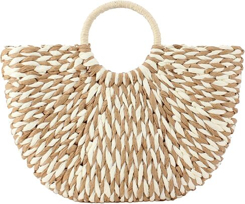 Straw Purse Woven Clutch Beach Bucket Tote Bag Unlined Hobo Handwoven Summer Vacation Handbag for Women in Saudi Arabia
