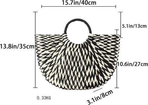 Straw Purse Woven Clutch Beach Bucket Tote Bag Unlined Hobo Handwoven Summer Vacation Handbag for Women in Saudi Arabia