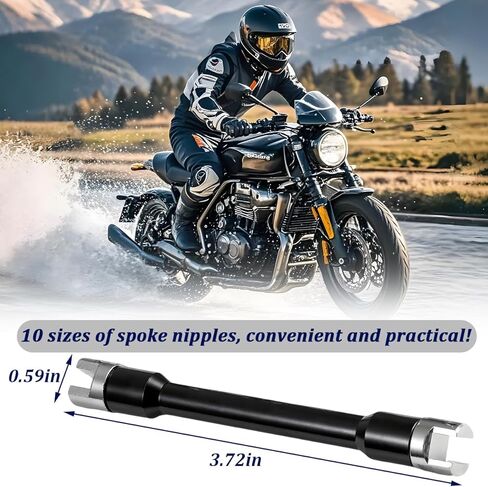 HZEL Motorcycle Wheel Spoke Spanner, CNC 5.0-6.8mm Motocross Spoke Wrench Set for Adjust Wire, Motorcycle Wheel Repair Tool Kit, Compatible with Most Motorbike Dirt Bike Scooter in Saudi Arabia