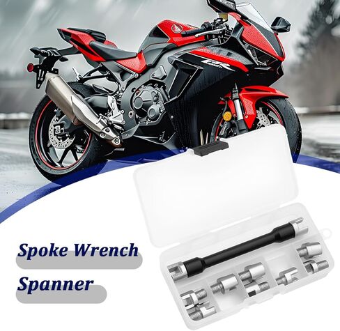 HZEL Motorcycle Wheel Spoke Spanner, CNC 5.0-6.8mm Motocross Spoke Wrench Set for Adjust Wire, Motorcycle Wheel Repair Tool Kit, Compatible with Most Motorbike Dirt Bike Scooter in Saudi Arabia