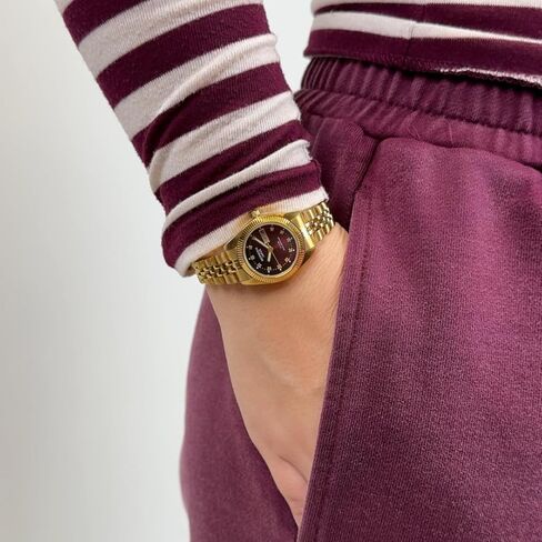 Miykon Silver and Gold Watches for Women | Small Dainty Women's Dress Watch with Day Date and Genuine Crystals | IP Stainless Steel Women's Jewelry Bracelet, Lume Hands, Japan Quartz, 50M Water Resist in Saudi Arabia