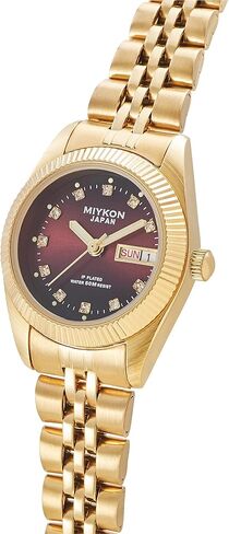 Miykon Silver and Gold Watches for Women | Small Dainty Women's Dress Watch with Day Date and Genuine Crystals | IP Stainless Steel Women's Jewelry Bracelet, Lume Hands, Japan Quartz, 50M Water Resist in Saudi Arabia