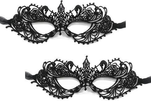 TFTSR Masquerade Masks for Women Couples,Men Mardi Gras Mask,Girls Black Gold Lace Dress,Adults Party Venetian Costume in Saudi Arabia