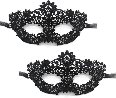 TFTSR Masquerade Masks for Women Couples,Men Mardi Gras Mask,Girls Black Gold Lace Dress,Adults Party Venetian Costume in Saudi Arabia