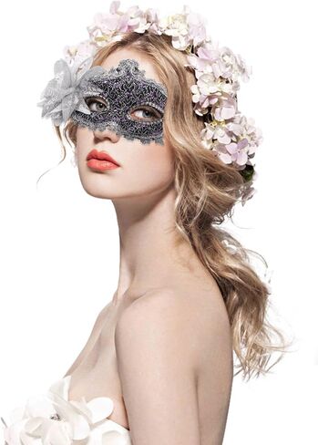 قناع تنكر ماردي جراس للنساء مصنوع يدويًا من حفلة فينيسية للحفلات الراقصة in Kuwait