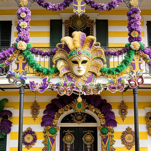مجموعة أقنعة تنكرية من Ishua 18 قطعة من Mardi Gras - أقنعة Mardi Gras من الورق المقوى مقاومة للماء لموكب الكرنفال، هدايا الحفلات التنكرية، للجنسين النساء والرجال New Orleans Carnival Essentials in Saudi Arabia