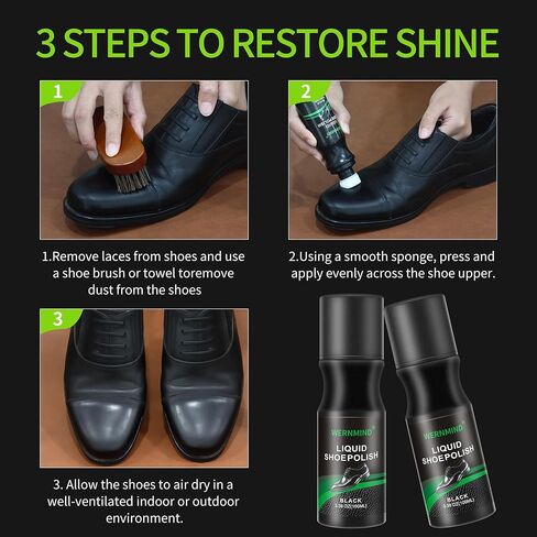 Black Leather Dye Liquid Shoes Polish Kit 100Ml instant Boot Repairs Scuffs, Scratches & Fading – Permanent Leather Restore Leather Quick Drying No Buffing Needed in Saudi Arabia