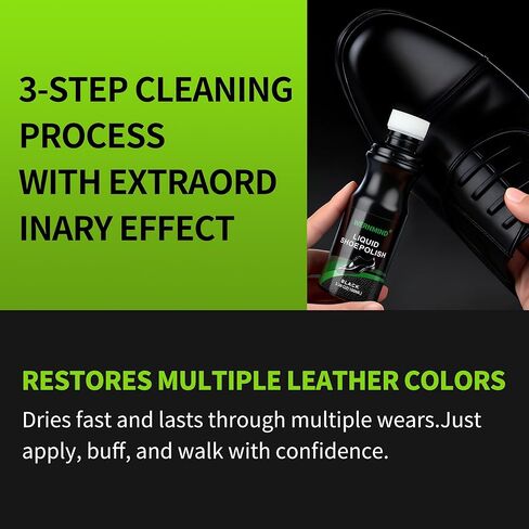 Black Leather Dye Liquid Shoes Polish Kit 100Ml instant Boot Repairs Scuffs, Scratches & Fading – Permanent Leather Restore Leather Quick Drying No Buffing Needed in Saudi Arabia