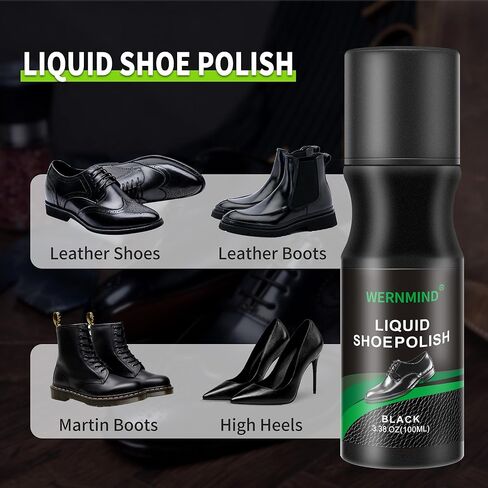 Black Leather Dye Liquid Shoes Polish Kit 100Ml instant Boot Repairs Scuffs, Scratches & Fading – Permanent Leather Restore Leather Quick Drying No Buffing Needed in Saudi Arabia
