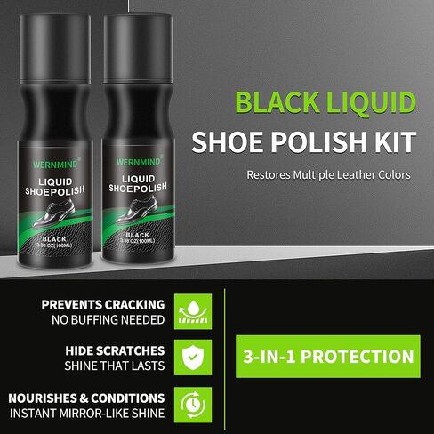Black Leather Dye Liquid Shoes Polish Kit 100Ml instant Boot Repairs Scuffs, Scratches & Fading – Permanent Leather Restore Leather Quick Drying No Buffing Needed in Saudi Arabia