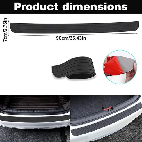 Vehicle Rear Bumper Protection - Anti-Scratch Black Rubber Guard in Saudi Arabia