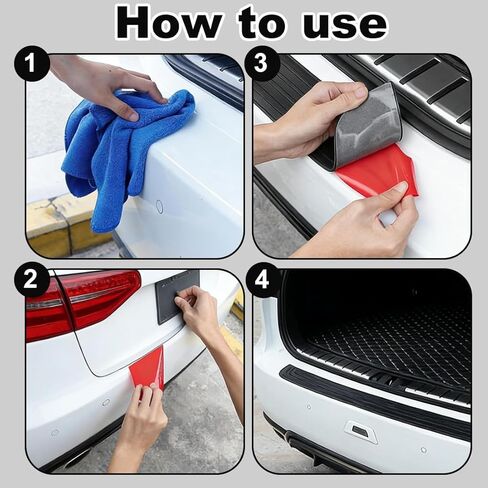 Vehicle Rear Bumper Protection - Anti-Scratch Black Rubber Guard in Saudi Arabia
