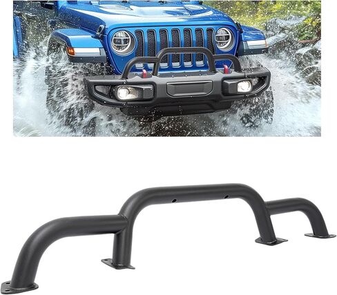 HECASA Front Brush Guard Compatible with 2018-2024 Wrangler JL Gladiator JT Triple-Hoop Grille/Winch Guard Steel Powder Coated Replacement for 82216474AA in Saudi Arabia
