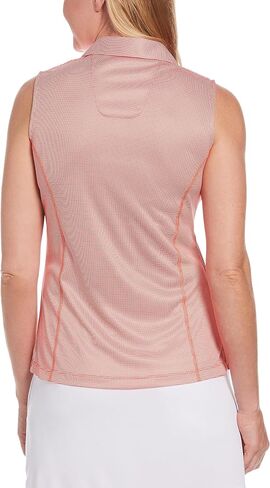 PGA TOUR Women's Airflux Sleeveless Golf Polo Shirt, Moisture-Wicking, Ventilated Fabric, Sun Protection, Stretch Seams in Saudi Arabia
