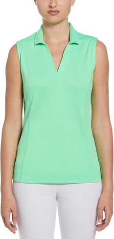 PGA TOUR Women's Airflux Sleeveless Golf Polo Shirt, Moisture-Wicking, Ventilated Fabric, Sun Protection, Stretch Seams in Saudi Arabia