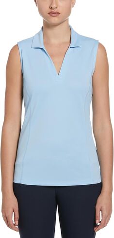PGA TOUR Women's Airflux Sleeveless Golf Polo Shirt, Moisture-Wicking, Ventilated Fabric, Sun Protection, Stretch Seams in Saudi Arabia