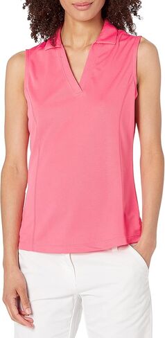 PGA TOUR Women's Airflux Sleeveless Golf Polo Shirt, Moisture-Wicking, Ventilated Fabric, Sun Protection, Stretch Seams in Saudi Arabia