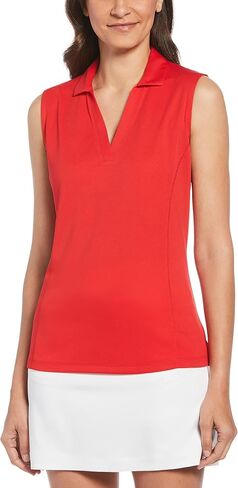 PGA TOUR Women's Airflux Sleeveless Golf Polo Shirt, Moisture-Wicking, Ventilated Fabric, Sun Protection, Stretch Seams in Saudi Arabia