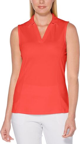 PGA TOUR Women's Airflux Sleeveless Golf Polo Shirt, Moisture-Wicking, Ventilated Fabric, Sun Protection, Stretch Seams in Saudi Arabia