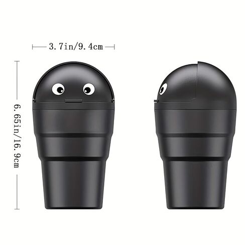 Car Trash Can with Swing Lid, Leak-Proof Auto Organizer, Large Capacity Adorable Garbage Bin for Car Glove Box, Cup Holder, SUV Truck Sedan - Portable PP Material Vehicle Accessories in Saudi Arabia