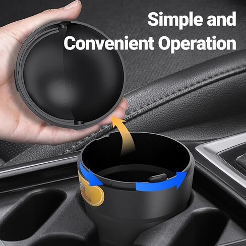 Car Trash Can with Swing Lid, Leak-Proof Auto Organizer, Large Capacity Adorable Garbage Bin for Car Glove Box, Cup Holder, SUV Truck Sedan - Portable PP Material Vehicle Accessories in Saudi Arabia