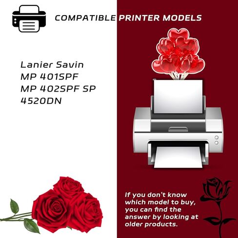 متوافق مع وحدة الطبل Ricoh SP4520DN لطابعات Ricoh Lanier Savin MP 401SPF MP 402SPF SP 4520DN، مع رقاقة، عالية الإنتاجية 40000 صفحة، طباعة شفافة (أسود) in Kuwait