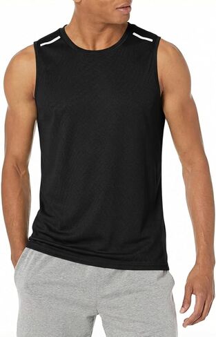 Athletic Tank Tops Men Basketball Crewneck Sleeveless Tank Top Basic Workout Shirts Stretchy Quick Dry Beach Tees in Saudi Arabia