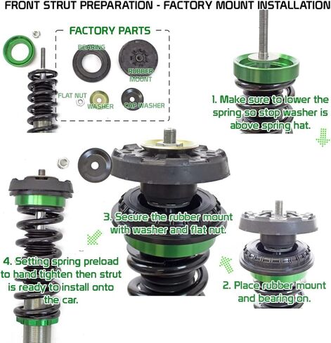 Rev9 R9-HPX-1028 Hyper-Street ONE Adjustable Coilovers Lowering Kit, 16 Damping Levels, Compatible With Chevrolet Camaro Coupe 2010-15 in Saudi Arabia