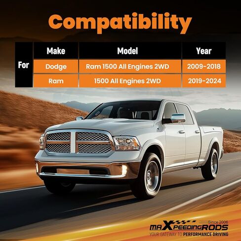 زنبرك تخفيض خلفي 3 بوصة من maXpeedingrods لـ Dodge Ram 1500 2WD 2009-2018، لـ Ram 1500 2WD 2019-2024، مجموعة ملفات السقوط in Saudi Arabia