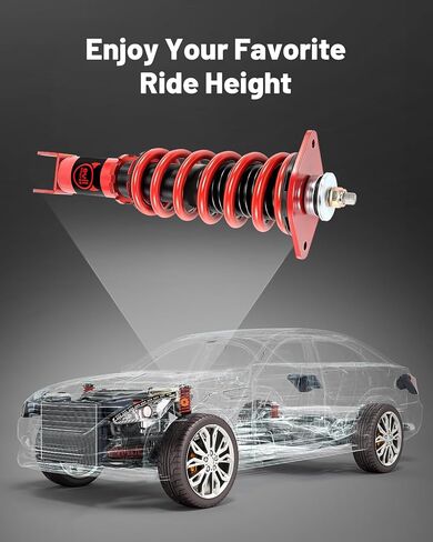 EVIL ENERGY Coilovers Compatible for Nissan 350Z 2003-2008 (Z33), for Nissan Skyline 2003-2007 (V35), for Infiniti G35 2003-2007, Height Adjustable Coilovers Lowering Kit, Red in Saudi Arabia