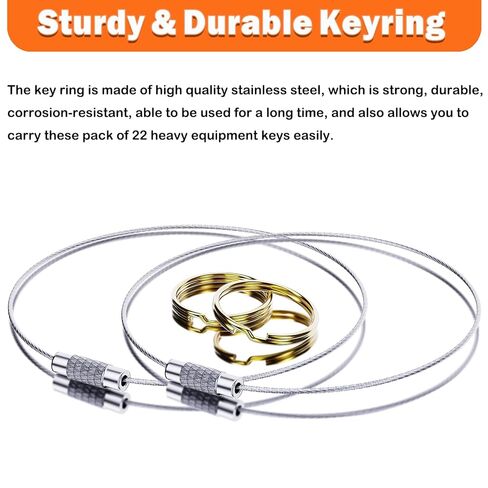 Multi Type Heavy Equipment Master Keys, 22 Contractor Machinery Ignition Excavator Keys Fit CAT 5P8500 JCB 14607 Kubota Takeuchi Komatsu 787 Volvo Yanmar John Deere Hyster Hitachi H806 in Saudi Arabia