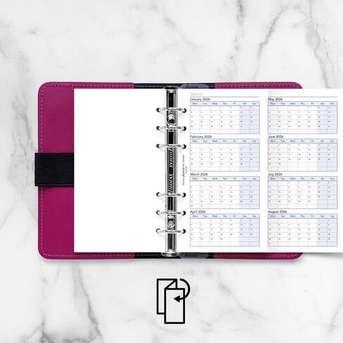 Filofax Calendar Diary Refill, Personal/Compact Size, Four-Year Vertical Planner, White Paper, English, 2026 (C68403-26) in Saudi Arabia