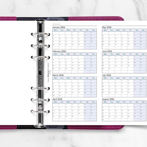 Filofax Calendar Diary Refill, Personal/Compact Size, Four-Year Vertical Planner, White Paper, English, 2026 (C68403-26) in Saudi Arabia