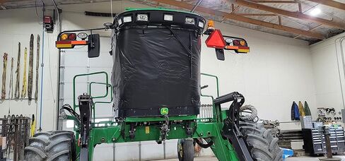 WINDROWER - SWATHER - TRANSPORT WINDSHIELD PROTECTOR 58.5L X 104W EASY INSTALL UNIVERSAL FIT WATER RESISTANT HEAVY SEWN IN LOOPS in Saudi Arabia